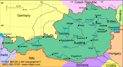 Austria Map Infoplease