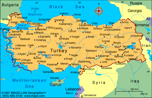 turkey on a map Turkey Map Infoplease