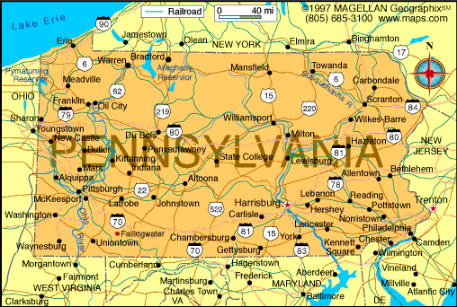 a map of pennsylvania cities Pennsylvania Map Infoplease a map of pennsylvania cities