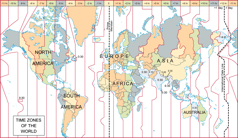 time zone map of the world World Time Zones Map time zone map of the world