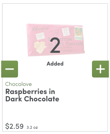 An example showing the product card when an item is in your cart.