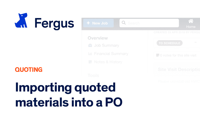 Importing Quoted Materials into a Purchase Order