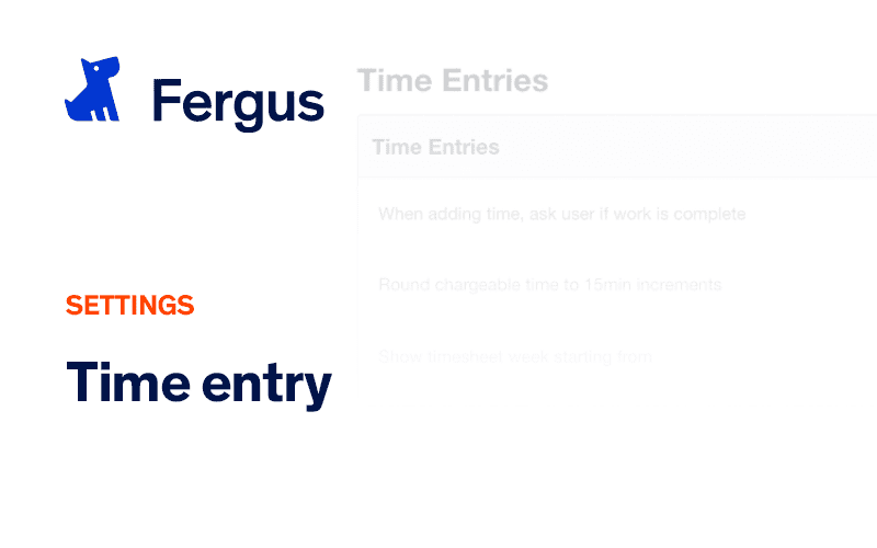 Time Entry Settings