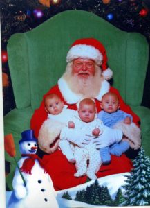 triplets santa photo