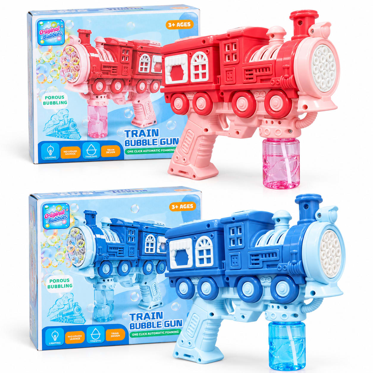 Pistola Lanza Burbujas De Juguete Con Diseño De Tren, foto 3 de 3