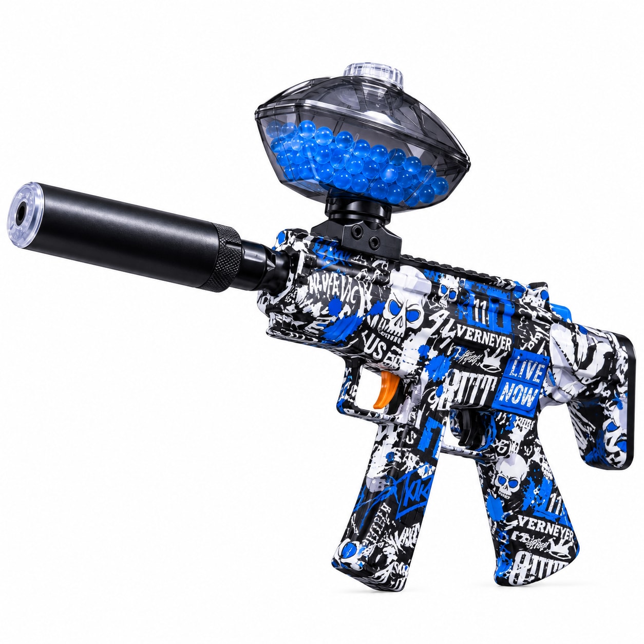 Pistola Hidrogel Graffiti Skull Azul 2 mangos Recargable