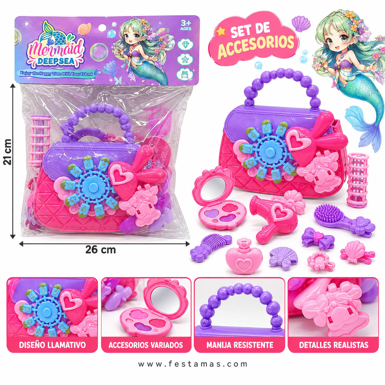 Set de Belleza Infantil con Cartera y Accesorios 