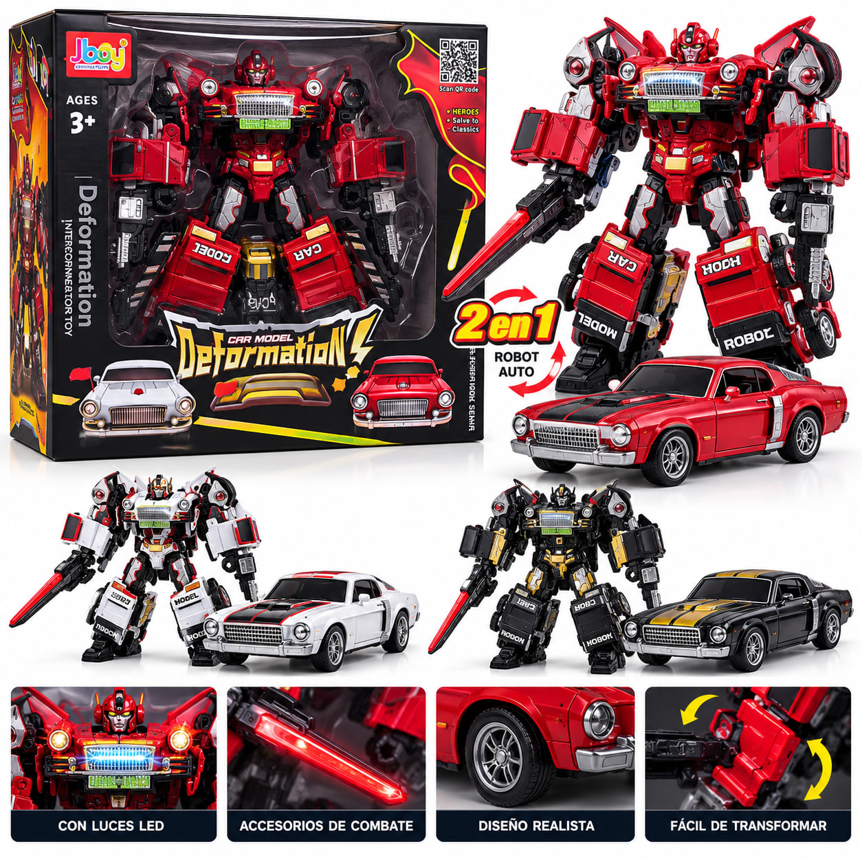 Robot Transformable 2 en 1 Auto Deportivo