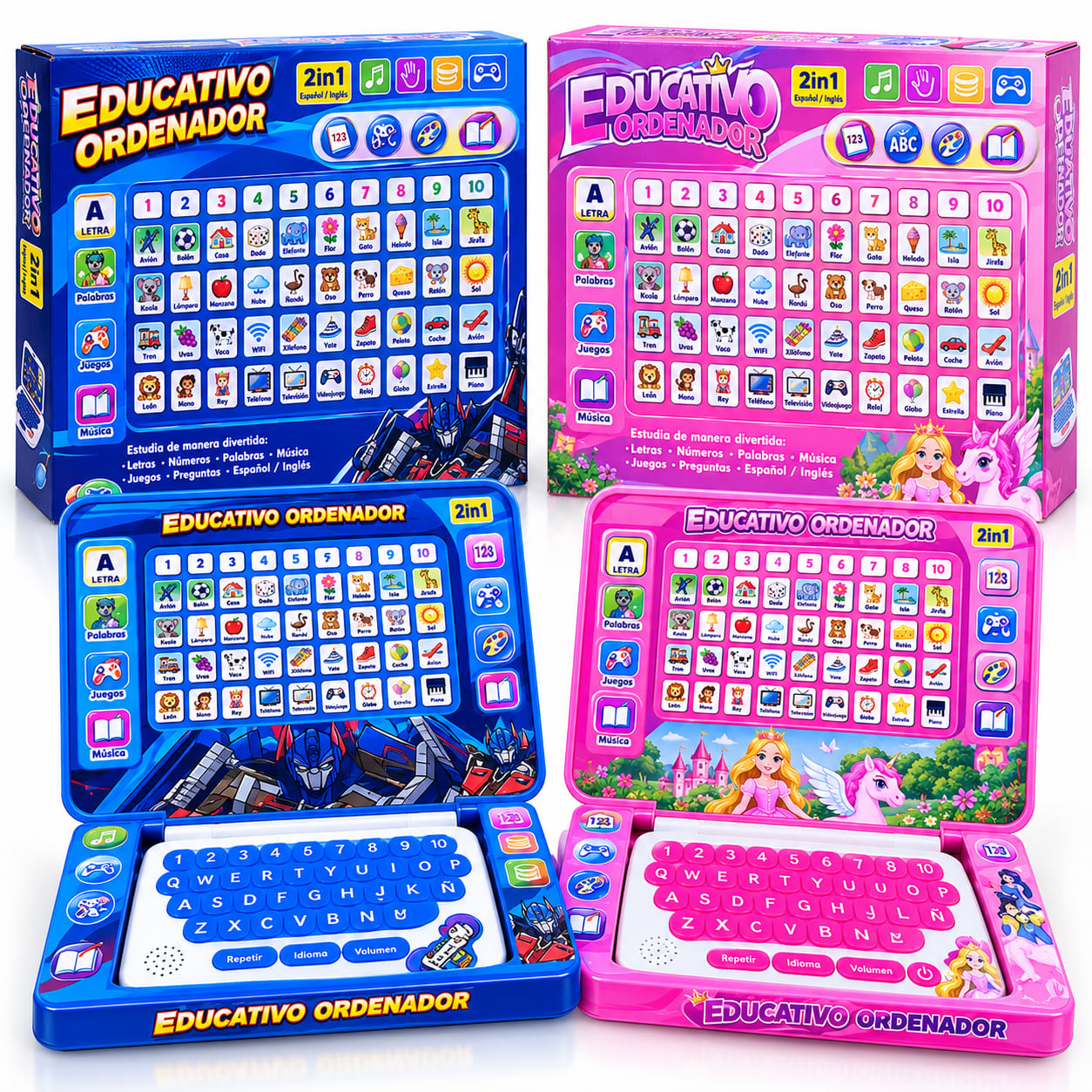 Laptop Educativa Infantil - Azul y Rosado
