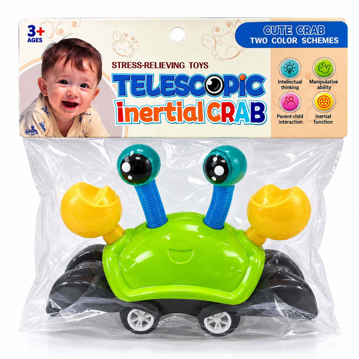 Cangrejo de Juguete con Ruedas y Ojos Telescópicos, foto 1 de 2