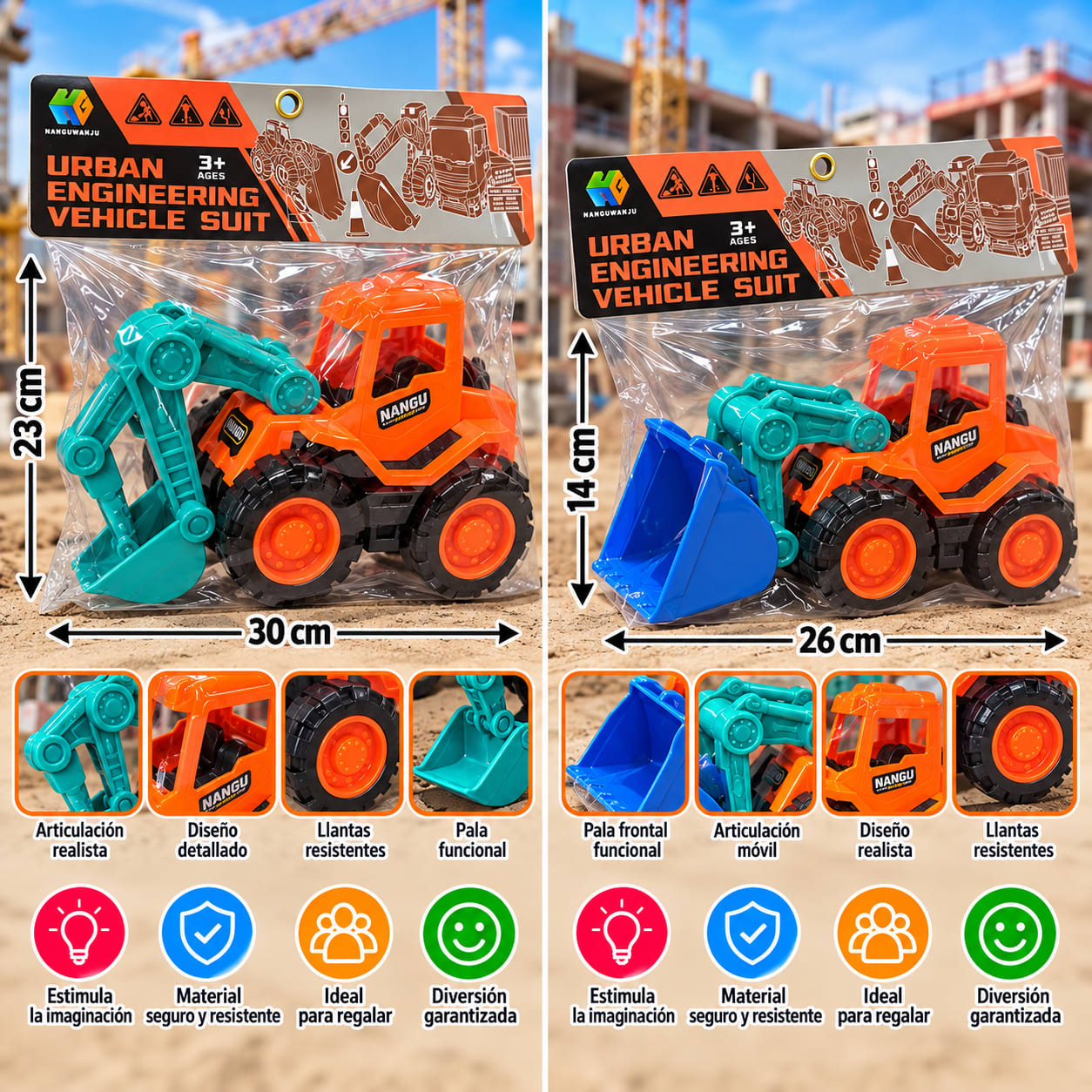 Carro Excavadora de Construcción Infantil con Pala Móvil