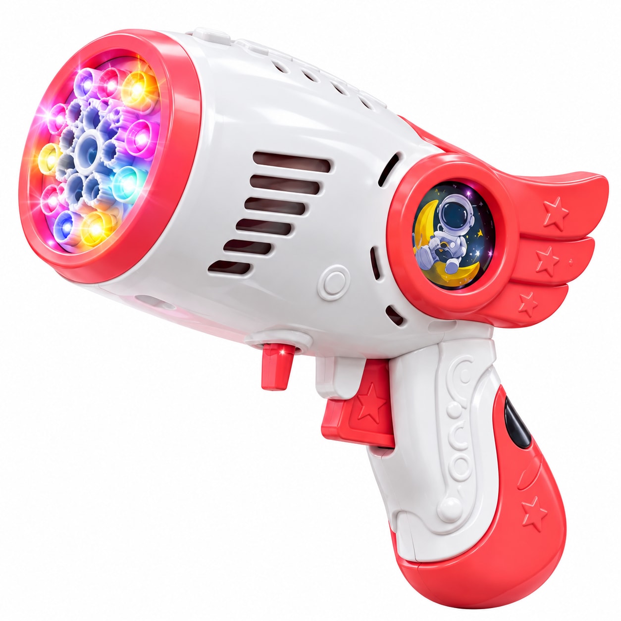 Pistola de Burbujas 15 Orificios con Luces LED y Mochila, foto 2 de 2