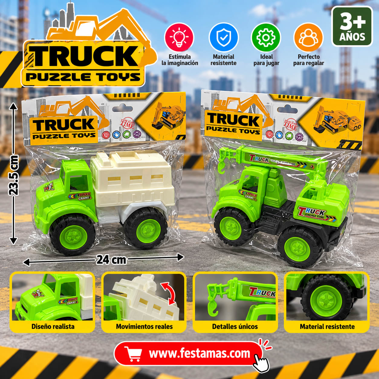 Carro de Construcción de Juguete con Partes Móviles