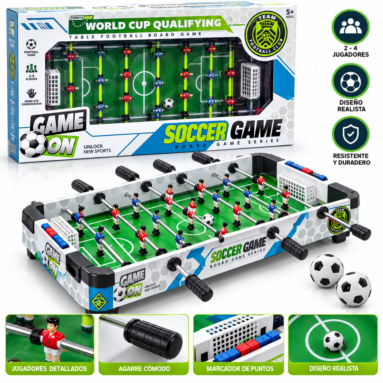 Juego de Fútbol de mesa con Marcador – 2 a 4 Jugadores