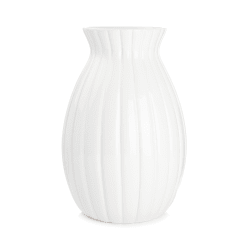 Vase m/mønster hvit H:28,5