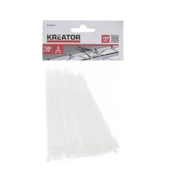 Kabelstrips hvite 100 pk 4,8 x 120 mm Kreator