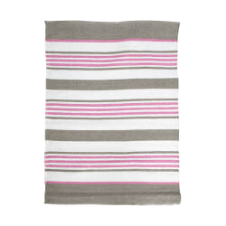 Rye plast stripete hvit/beige/rosa 70x140