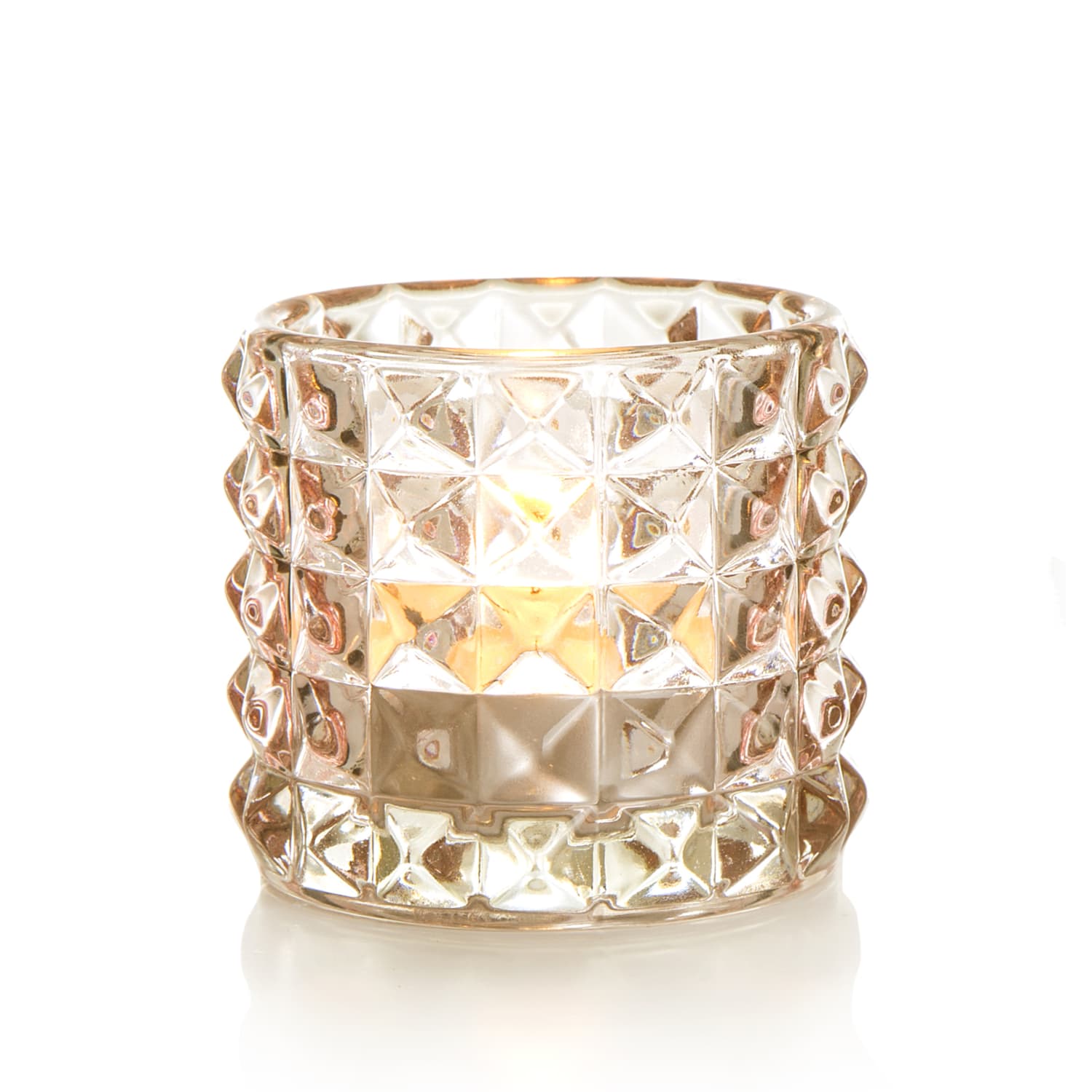 T-lysglass Diana glass brun H:6,5 cm