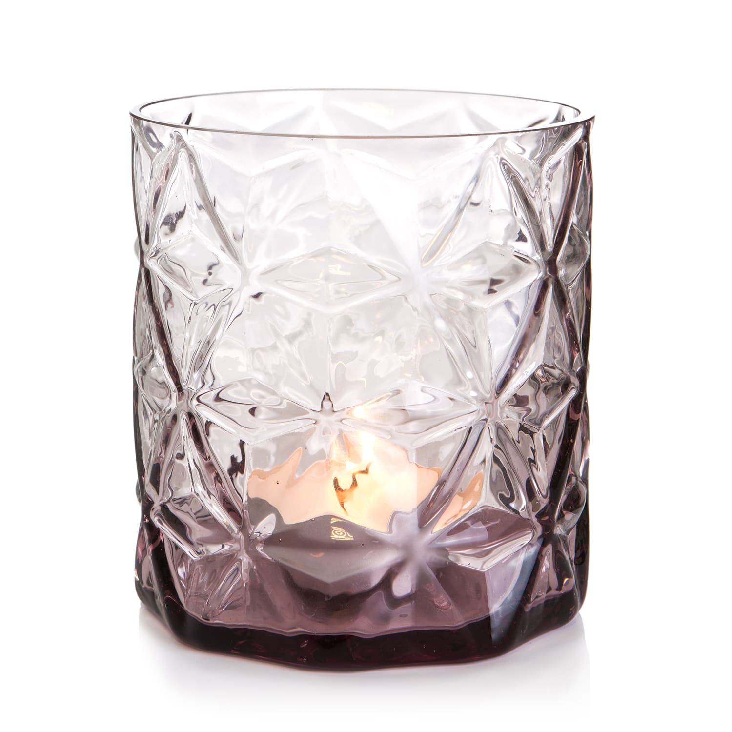 Vase lilla glass H:15 cm gjennomfarget