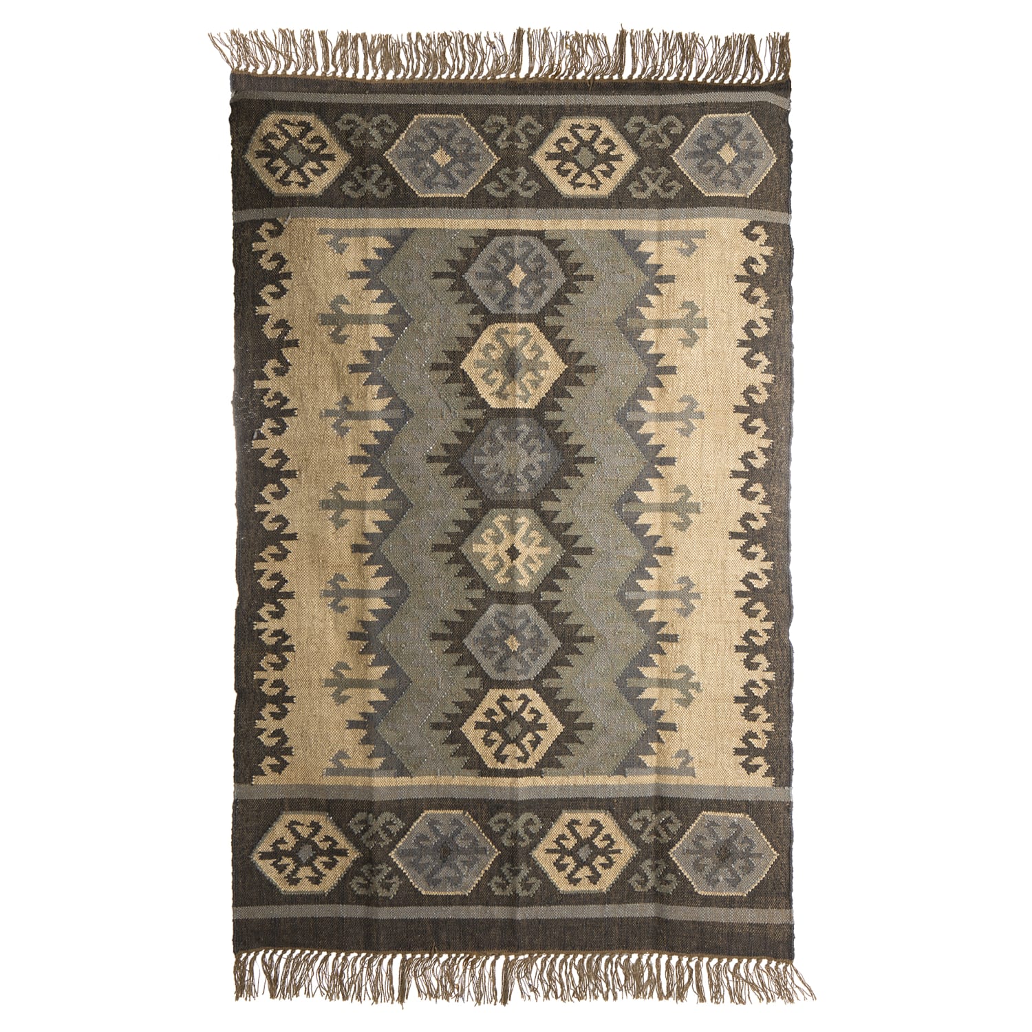 Teppe Ranveig kelim grønn/blå 120x180 cm