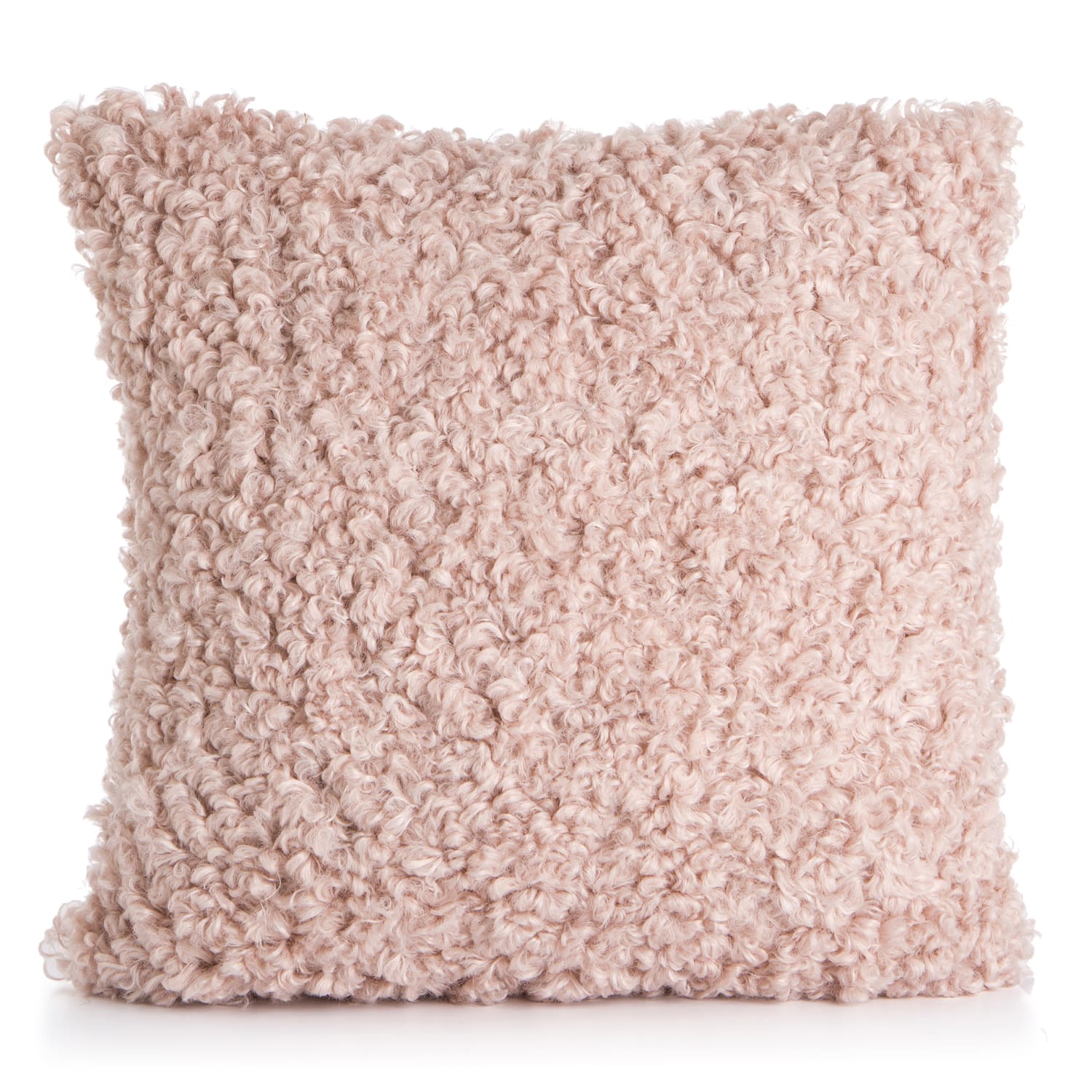 Pute Ulla m/fuskepels lys rosa 45x45 cm