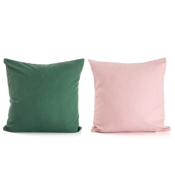 Pute Garden 2 ass ensfarget rosa/grønn 45x45 cm