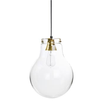Taklampe glasskule m/holder i gull Ø:36cm