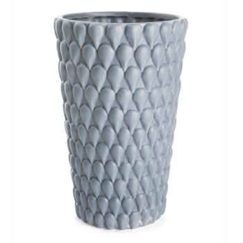 Vase m/dråpestruktur blå H:25,5 cm