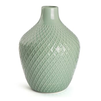 Urne Retro m/rutemønster grønn 40 cm
