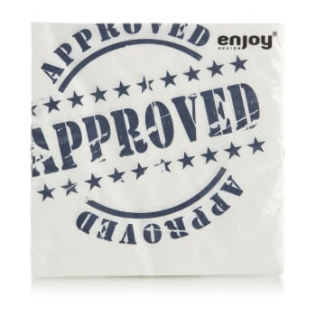 Serviett Approved blå 33x33 cm