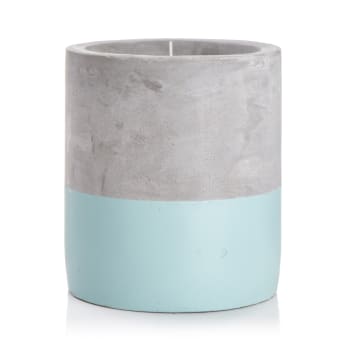 Sementpotte m/lys Ø:13 H:15 cm mint