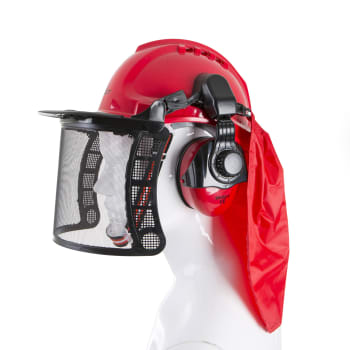 Vernehjelm med visir og hørselvern