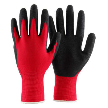 Hanske med latexbelegg rød str 11