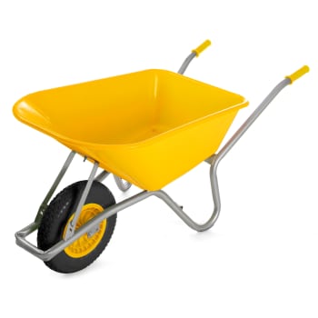 Trillebår 85 liter gul 145x58x60