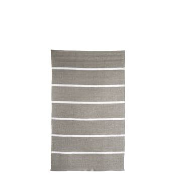 Rye plast beige m/hvite striper 60x90 cm