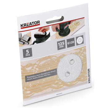Pussepapir 5 pk K120 for maling eksentersliper Ø:125mm