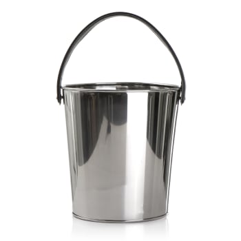 Bøtte/potte i stål m/sort håndtak H:24 Ø:23 cm