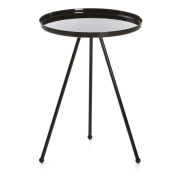 Bord Tea rundt metall sort Ø:36,5 H:49 cm