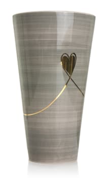 Vase Josefine grå/ gull  H:23 B:13 D:13 Madame