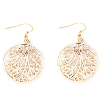 Øredobber blad gullfarget