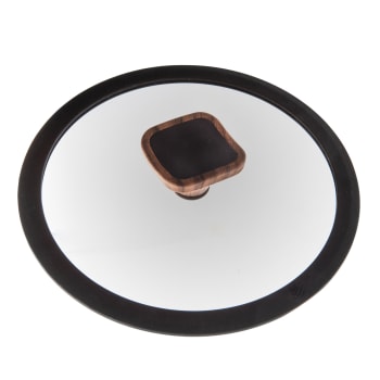Glasslokk med silikonkant sort 20cm