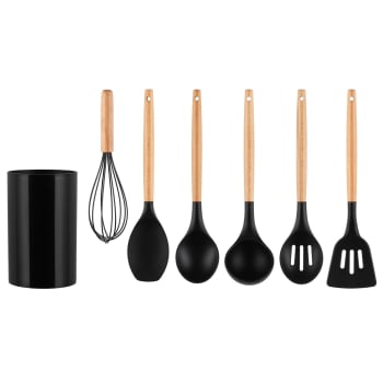 Kjøkkenredskap 7 deler sort natur