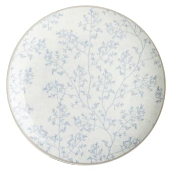 Asjett Songvaar hvit m/lysblått mønster