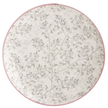 Asjett Songvaar grått stråmønster m/rosa kant