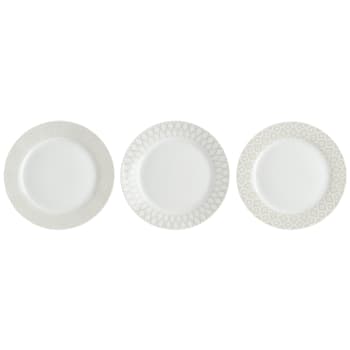 Asjett 3 pk m/ass mønster beige