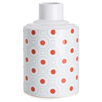 Vase retro blå/orange H:26 cm