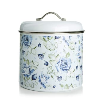 Boks Songvaar Blå blomstret H:20 Ø:18 cm