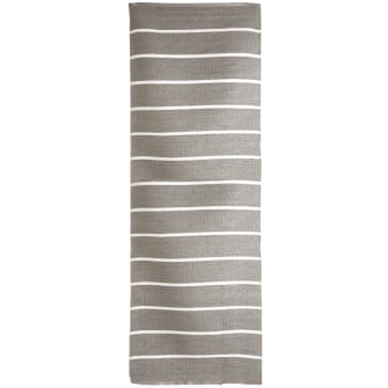 Rye plast beige m/hvite striper 70x200 cm