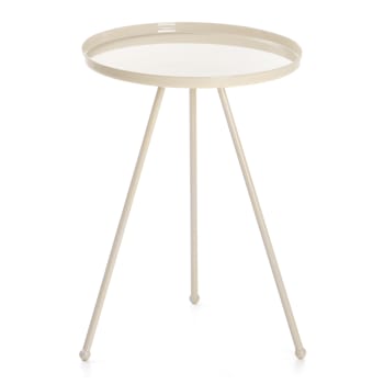 Bord Tea rundt metall beige Ø:36,5 H:49 cm