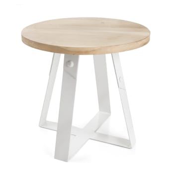 Bord rundt i eik/metall Ø:48 cm